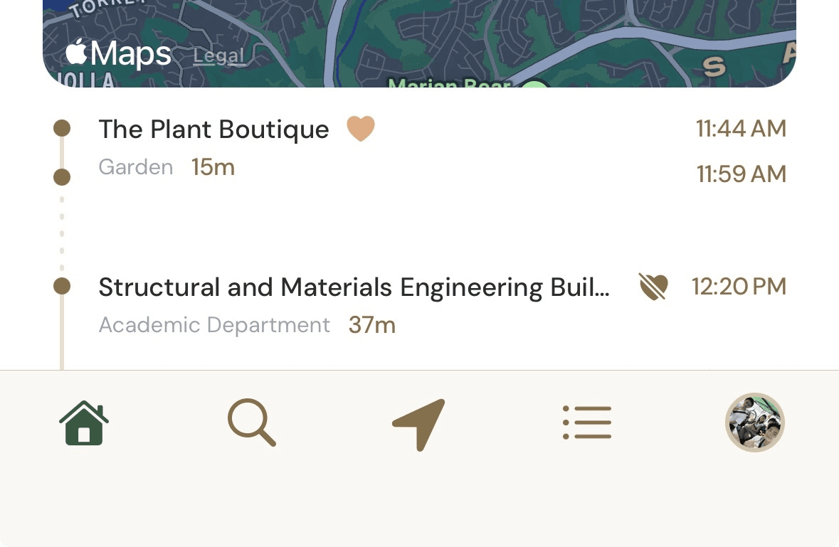 Start tracking a journey in Aventir